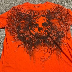 Men's red Short Sleeve Graphic Tee with Black Jason Design